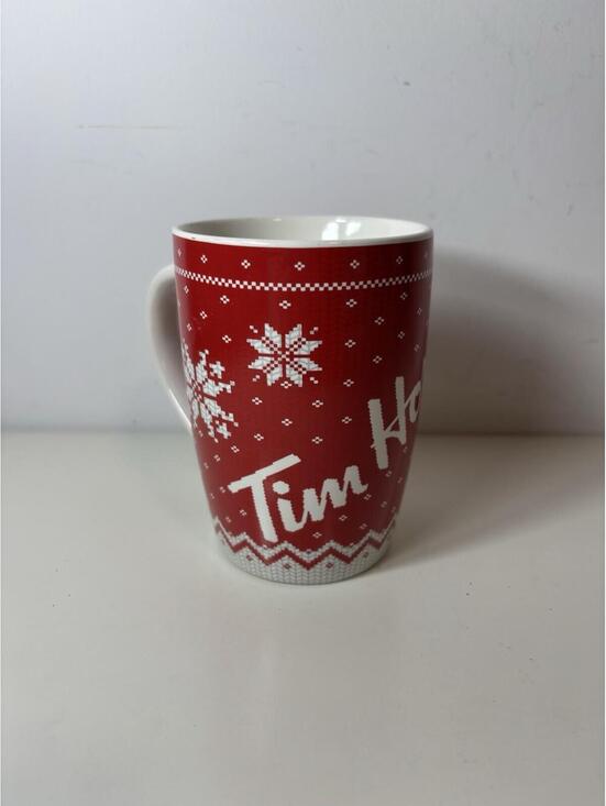 Tim Hortons Other - TIM HORTONS Ltd. Ed #15 Coffee Mug 2015 Red Sweater Motif Snowflake Winter